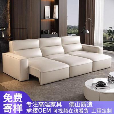 多功能豆腐块沙发真皮电动沙发床极简意式客厅大小户型直排可伸缩