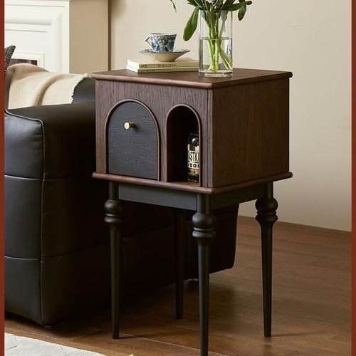 美式实木客厅家用小户型沙发边几电视柜装饰柜角几小储物柜置物架