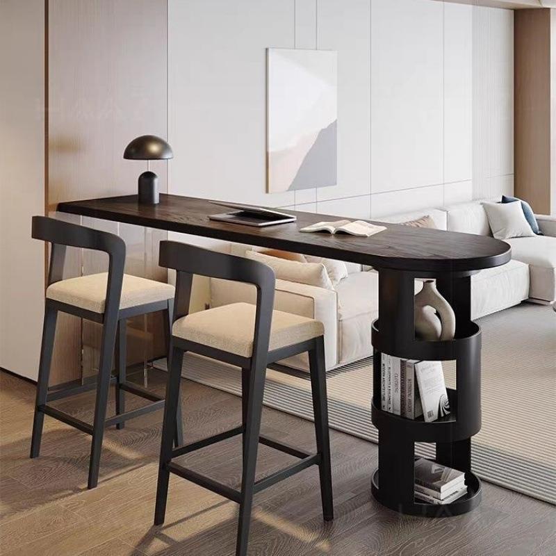 电脑桌实木书桌实木吧台桌隔断亚克力长条桌沙发边柜创意高脚桌