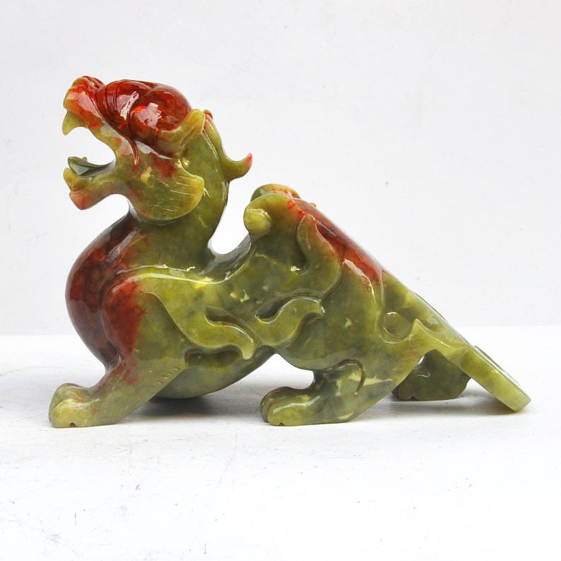 钰程本命年玉器 20厘米 貔貅岫玉天然吉祥摆件客厅玄关办公室桌面