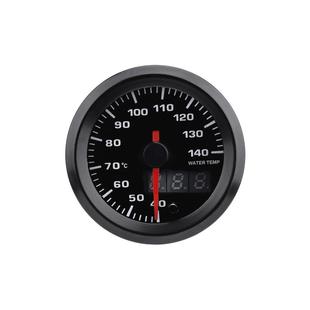 汽车改装水温表12V52mm40~140摄氏度七彩指针式液晶双显通用款水