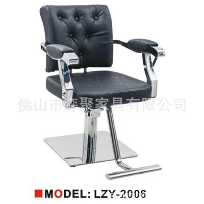 林芝源直销黑色皮制经典简约理发店专用带脚踏可升降理发椅