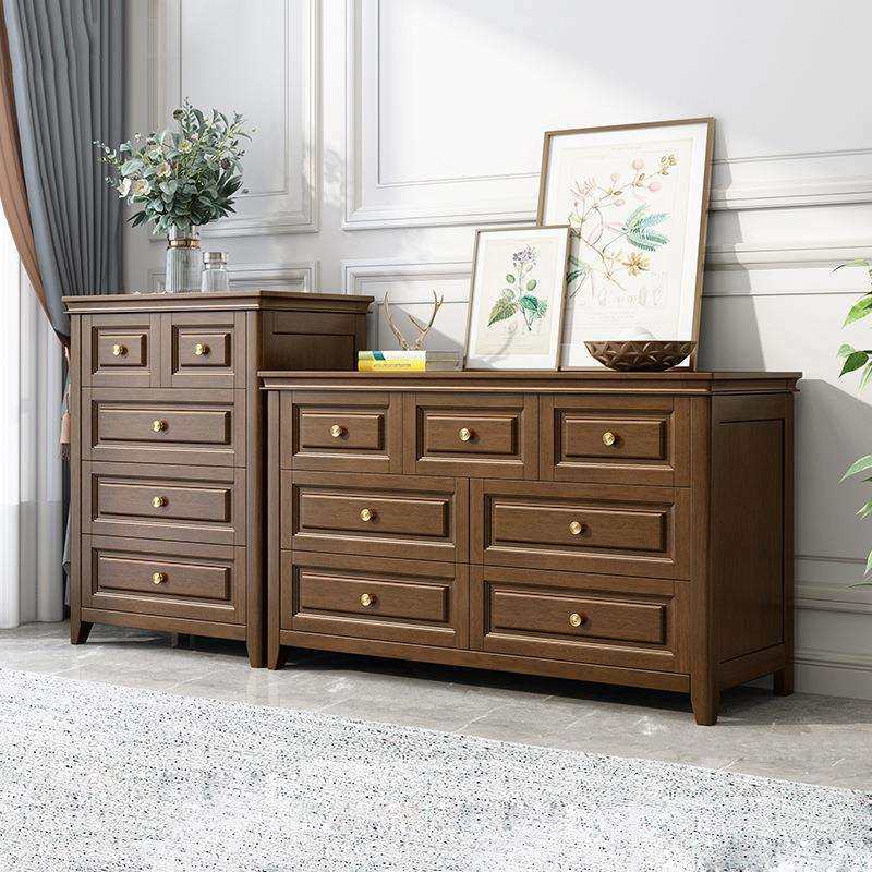 美式实木斗柜餐边现代简约置物柜子乡村田园复古客餐厅收纳木橱柜