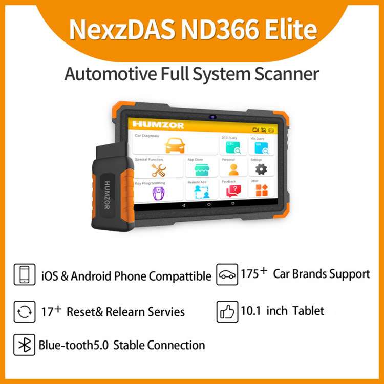 Humzor ND366E车载诊断2自动扫描仪BT5.0无线全系统车载诊断工具