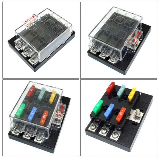保险丝盒用于汽车 船舶保险丝盒1进6出6路汽车保险丝盒