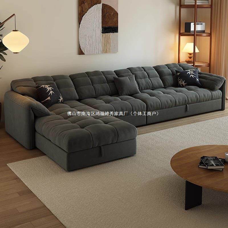 布艺沙发大象耳朵沙发床一体两用多功能直排抽拉床带贵妃储物客厅