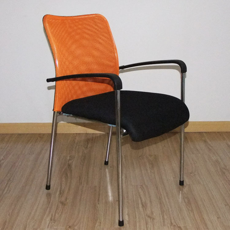 福金诗电镀金属脚培训会议椅黒座橘黄色靠背椅盟壹亿椅商城直销盟