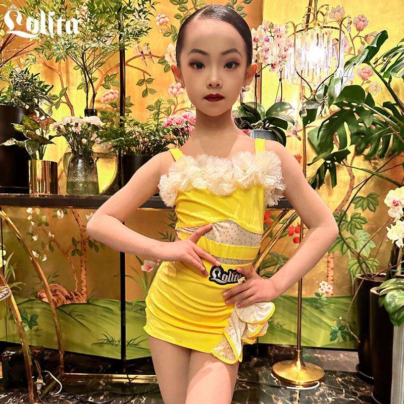 洛利塔夏季少儿网红拉丁舞练功服专业表演服儿童演出服女童拉丁服