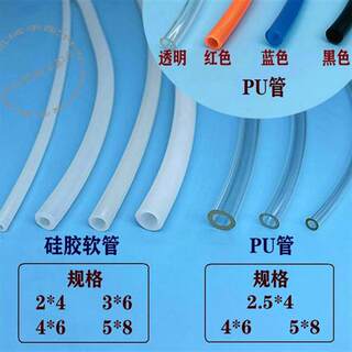 硅胶软管3*6/4*6/5*8mm气泵空压机透明优质PU气管2.5*4/4*6/5*8mm