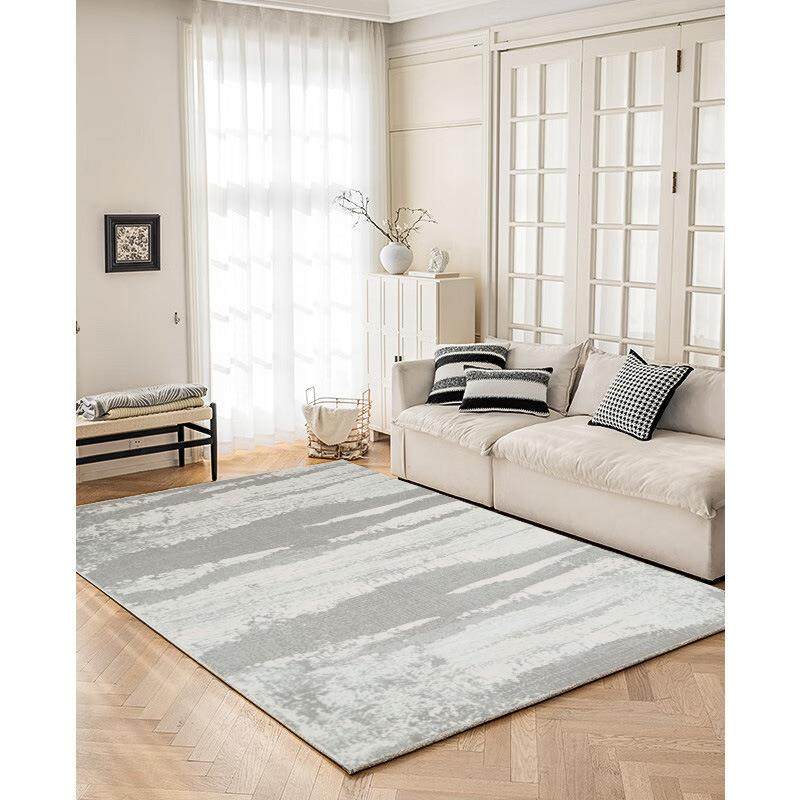 简约现代客厅茶几沙发地毯诧寂黑白灰卧室床前书房中式机织大地毯