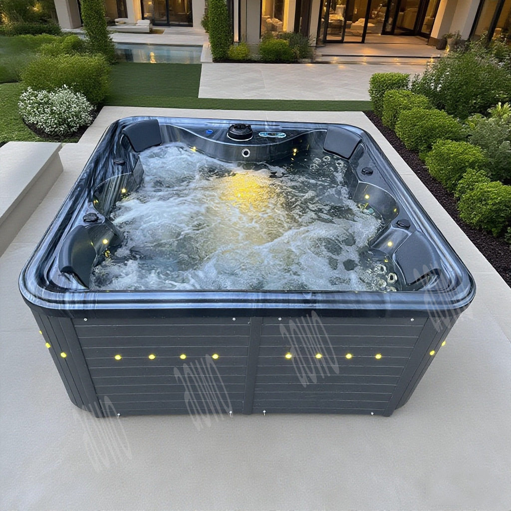 bathtub浴缸户外按摩浴缸大池6人户外加热浴缸智能浴缸别墅泡池