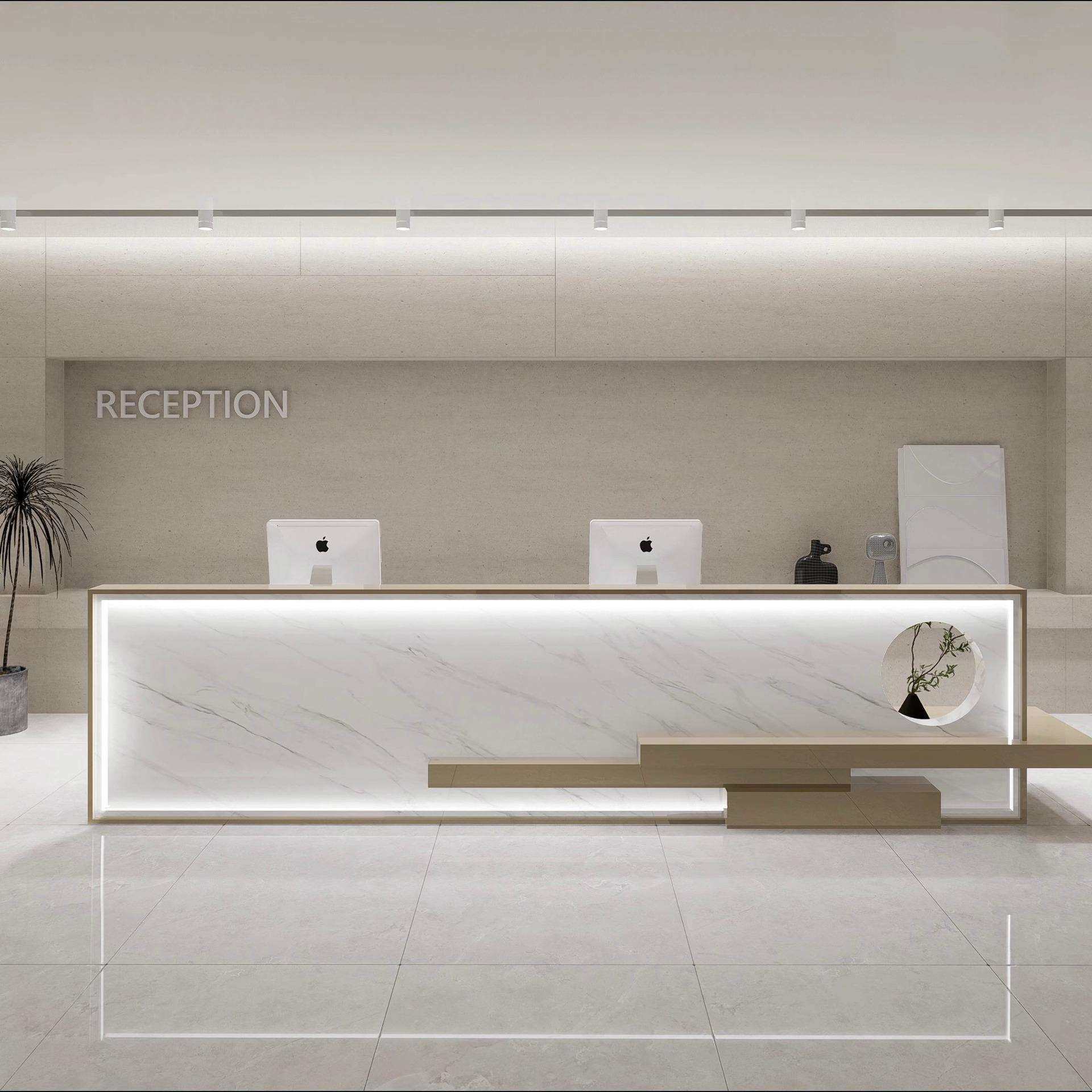 简约现代公司烤漆前台时尚接待台咨询吧台宾馆创意迎宾收银桌