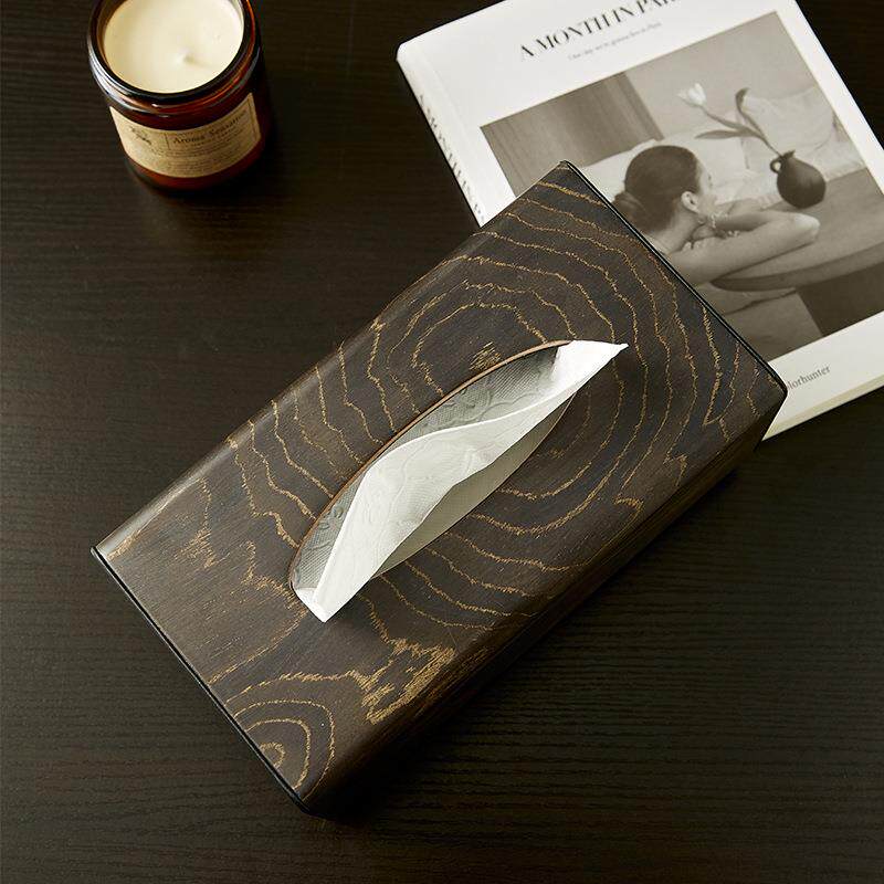 中古风高档纸巾盒客厅前台电视柜茶几桌面抽纸盒轻奢家用置物盒子