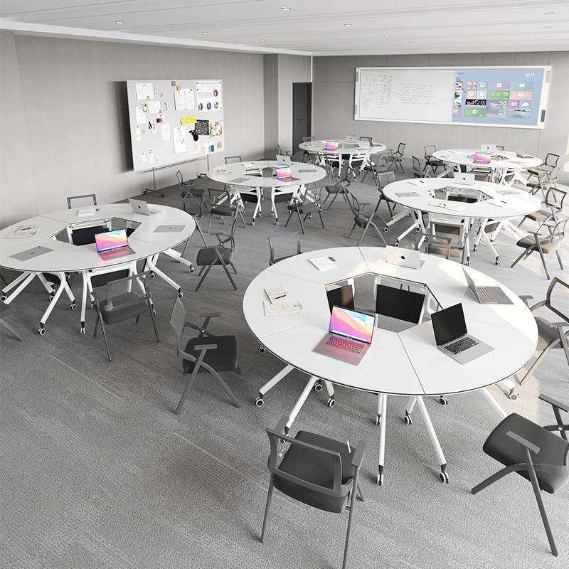 折叠培训桌会议桌椅组合多功能可移动拼接办公辅导班长条双人课桌