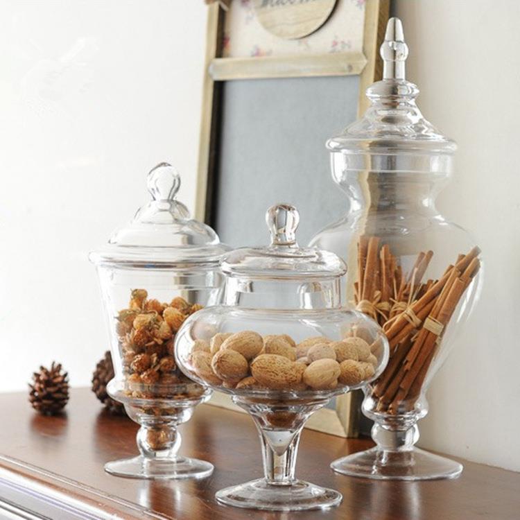 桔子红了大号手工吹制玻璃收纳罐透明储物罐多规格