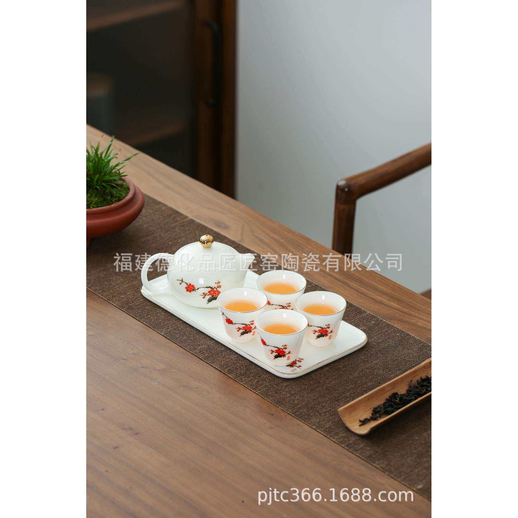 品匠精品瓷器工厂玉油瓷梅开五福套组