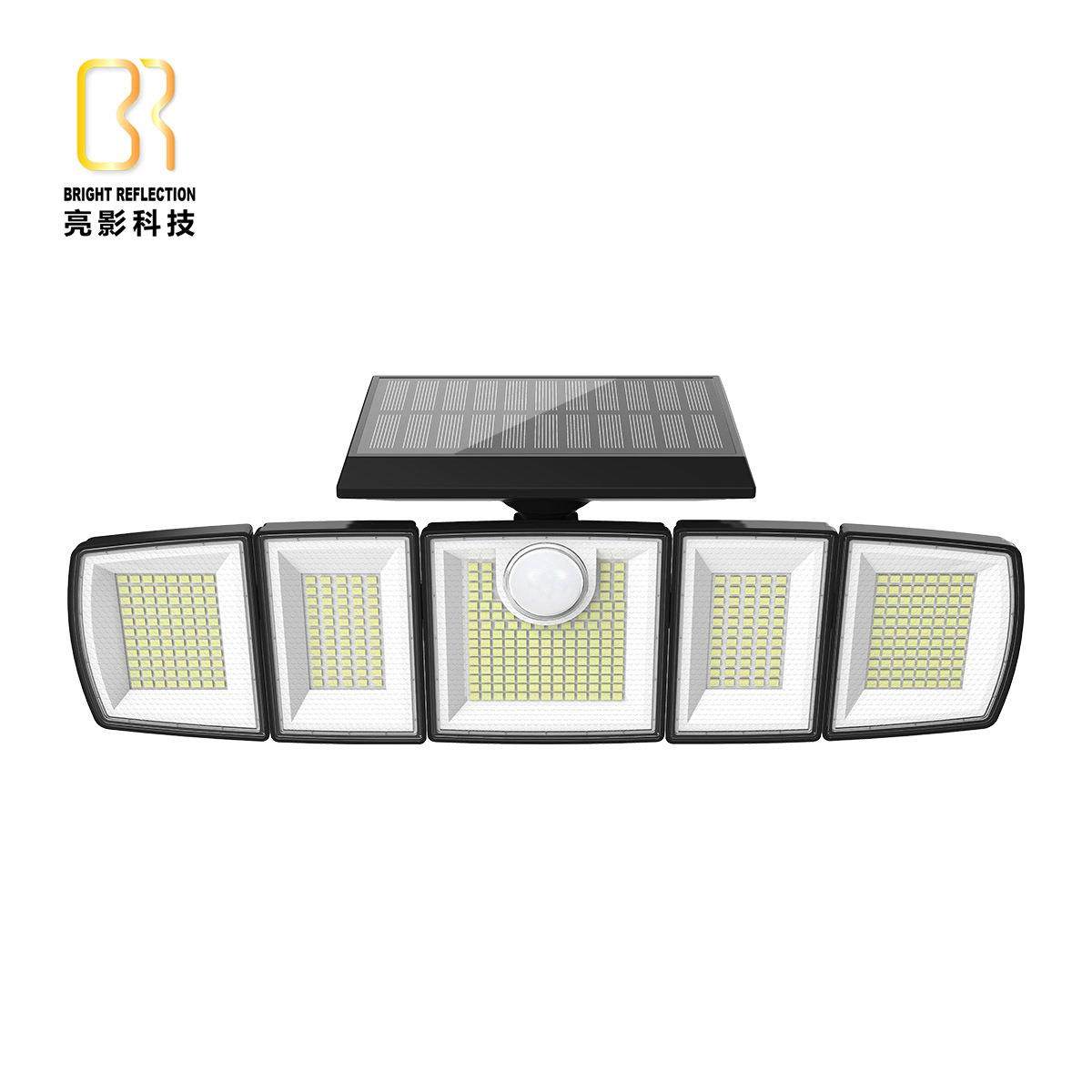太阳能灯五头灯防水车库户外家用灯高亮度可遥控LED灯