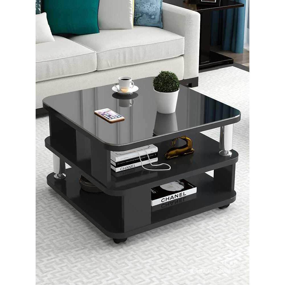 可移动小茶几简约现代家用小户型桌子客厅沙发边几阳台带轮小方桌