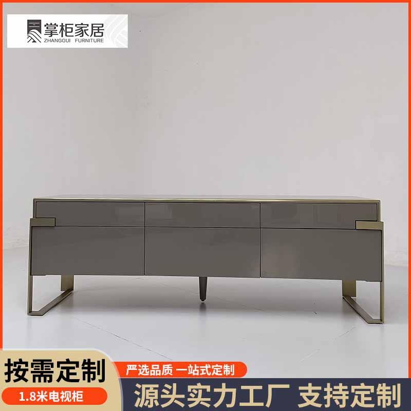 意式轻奢电视柜地柜简约后现代客厅摆件影视高端家具收纳储物柜