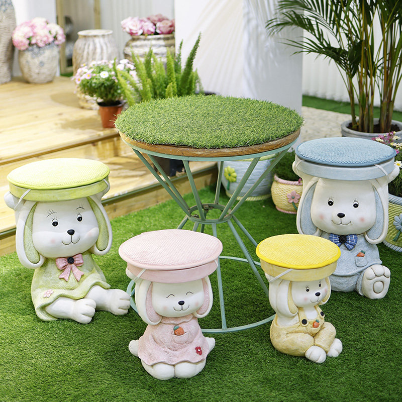 速发椅子兔子园园小坐凳台户外庭院装饰儿童幼儿花创意动物矮凳,住宅家具,庭院凳,淘宝优惠券,粉丝福利购,淘宝优惠卷