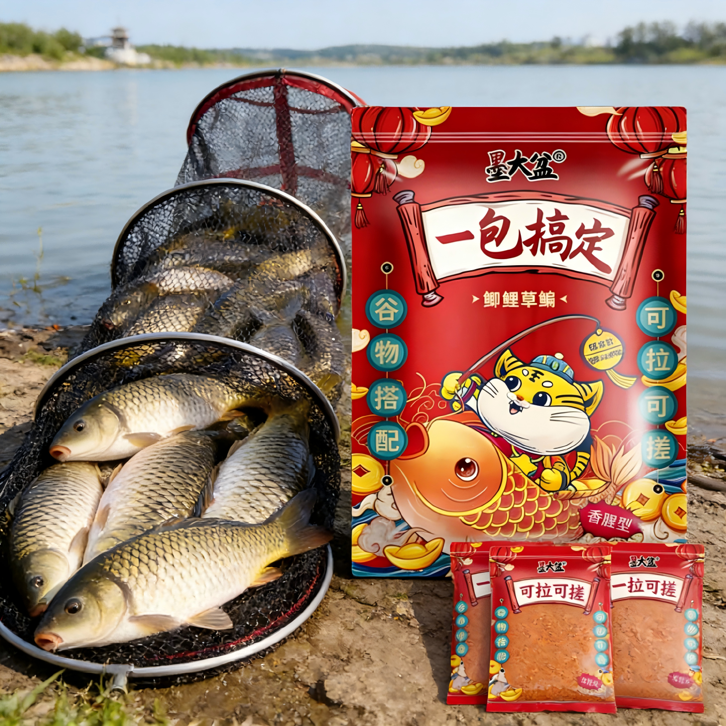 邓刚专攻四季鲫鱼饵料野钓通杀鲫鱼鲤鱼草鱼食鱼饵料腥香一包搞定
