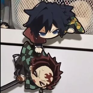 新款 鬼灭之刃周边炭治郎富义勇冈亚克力坐姿立牌挂饰收藏送礼自制