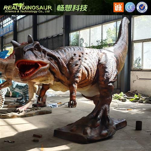 景区仿真恐龙美陈造景能动会叫户外景观互动恐龙模型游艺装置