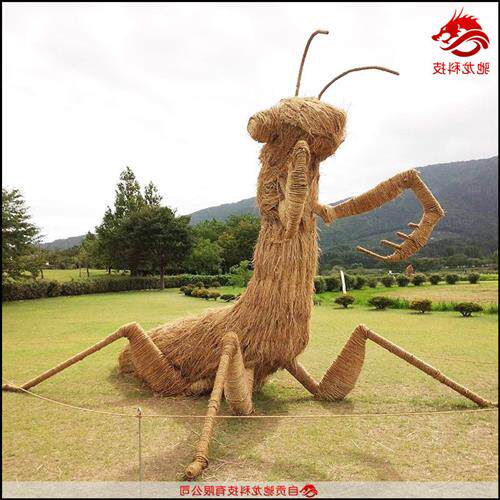仿真动物牛稻草人大型稻草展品农民丰收节草雕农耕文化展品