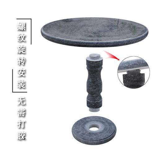 石桌石凳大理石晚霞红石材桌椅家居庭院棋台圆桌石雕摆件厂家