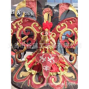 厂家销售专业女王花车户外巡展道具电动巡游花车