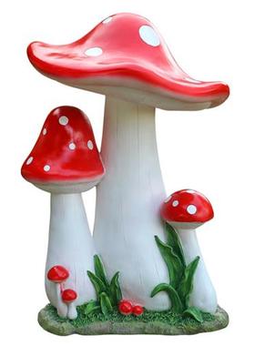 户外仿真蘑菇摆件玻璃钢雕塑园林景观小品幼儿园景区绿化草坪装饰