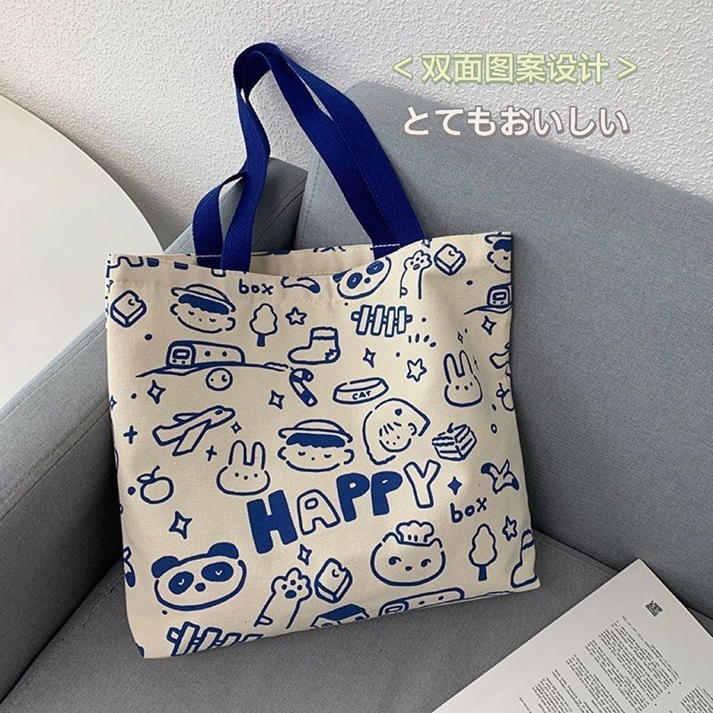 简约百搭通勤手提单肩帆布包