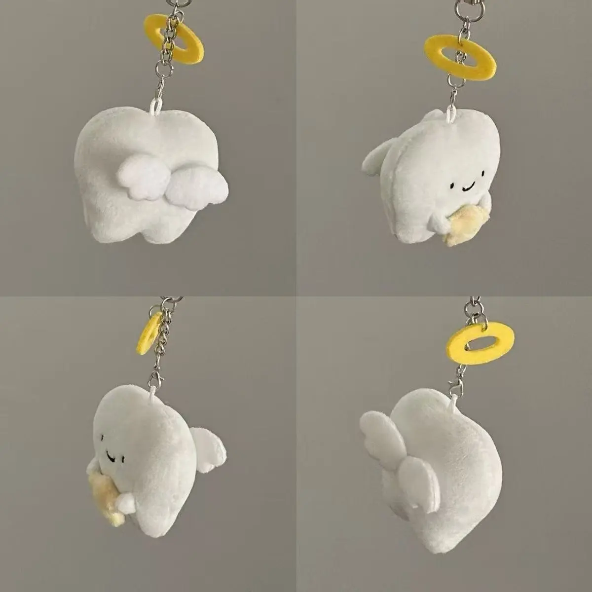 高颜值天使牙齿公仔心碎牙齿毛绒绒挂件情侣玩偶公仔礼物钥匙扣