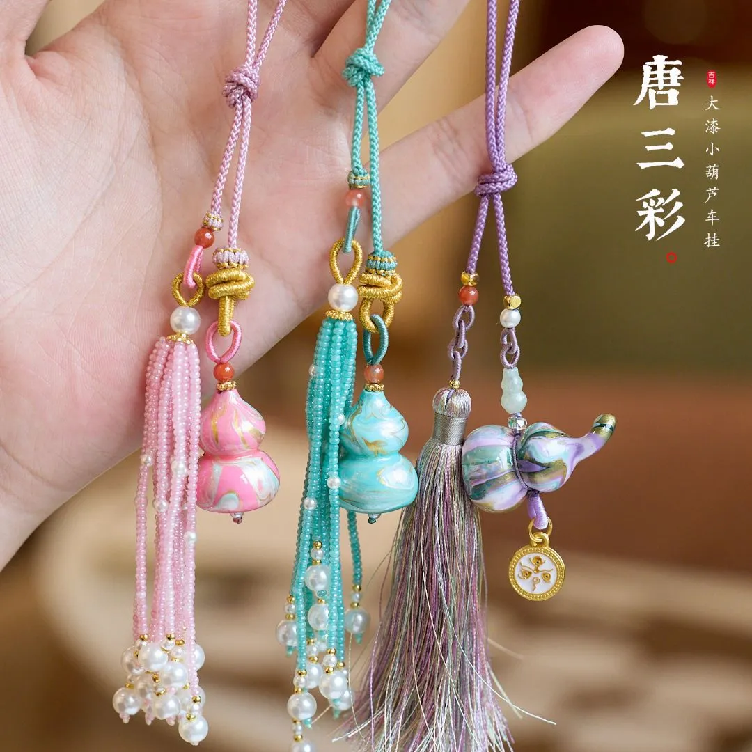 寺庙同款大漆葫芦挂件国风漆器好运葫芦包包挂件寺庙结缘礼物