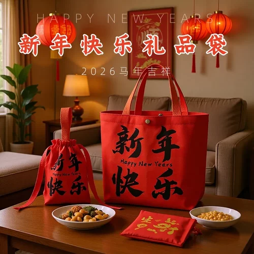 新年手提帆布袋马年伴手礼品袋