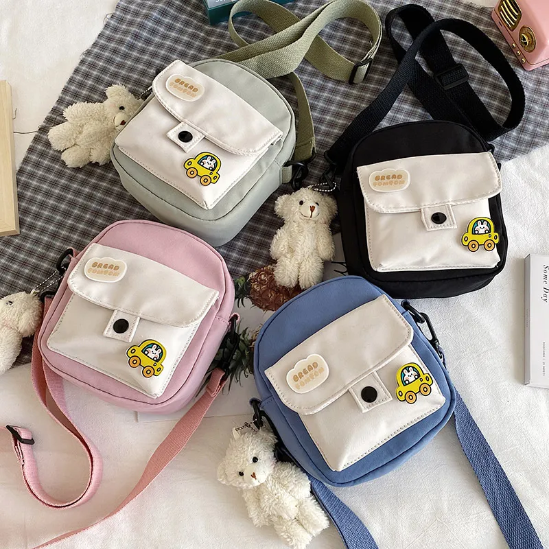 尼龙可爱小包包女奶牛新款手机包日系小方包韩版单肩包斜挎包,箱包皮具/热销女包/男包,小方包,淘宝优惠券,粉丝福利购,淘宝优惠卷