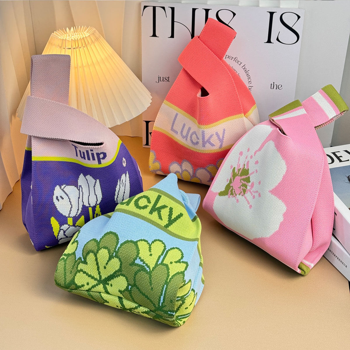 三八手提针织包手拿包花朵生日结婚伴手礼公司学生儿童礼品袋子