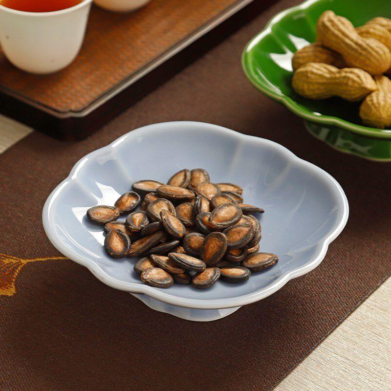 速发陶高中式禅意茶点盘家用复古瓷脚盘水果零下午茶盘食糕点盘供