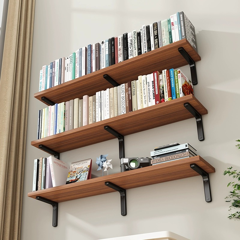 速发墙上置物架板字隔板木板托架悬空一字板板壁隔一装饰墙承重置