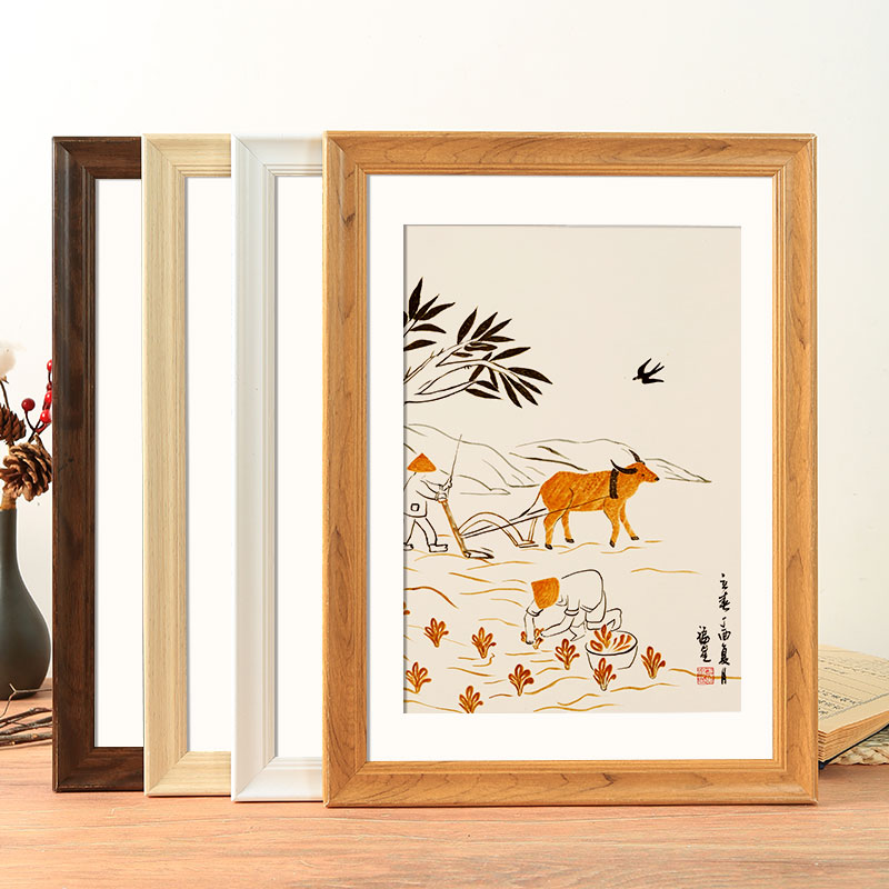 速发复古画框装裱aA4相框摆台挂墙4k开8K字画素描2画外框1油寸16