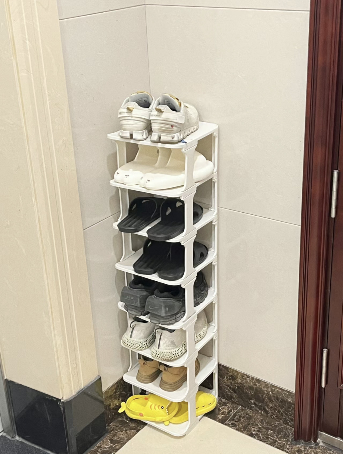 速发鞋架家用门口小窄迷你简收鞋鞋子架柜大容量多层易纳塑料不占
