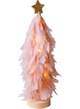 速发粉色羽毛圣诞树可爱少橱饰置件装窗公主房布摆生日礼物节日