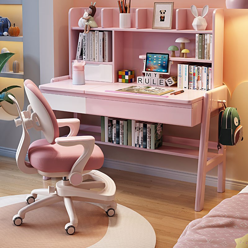 速发实电书桌桌架一体桌学生家用儿童学习桌家用写字书简约木脑桌