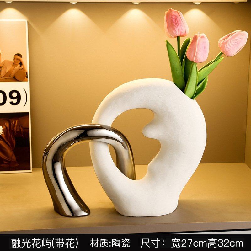 现代轻奢餐厅桌面插花花瓶摆件家居客厅玄关电视柜酒柜装饰品乔迁,家居饰品,花瓶,淘宝优惠券,粉丝福利购,淘宝优惠卷