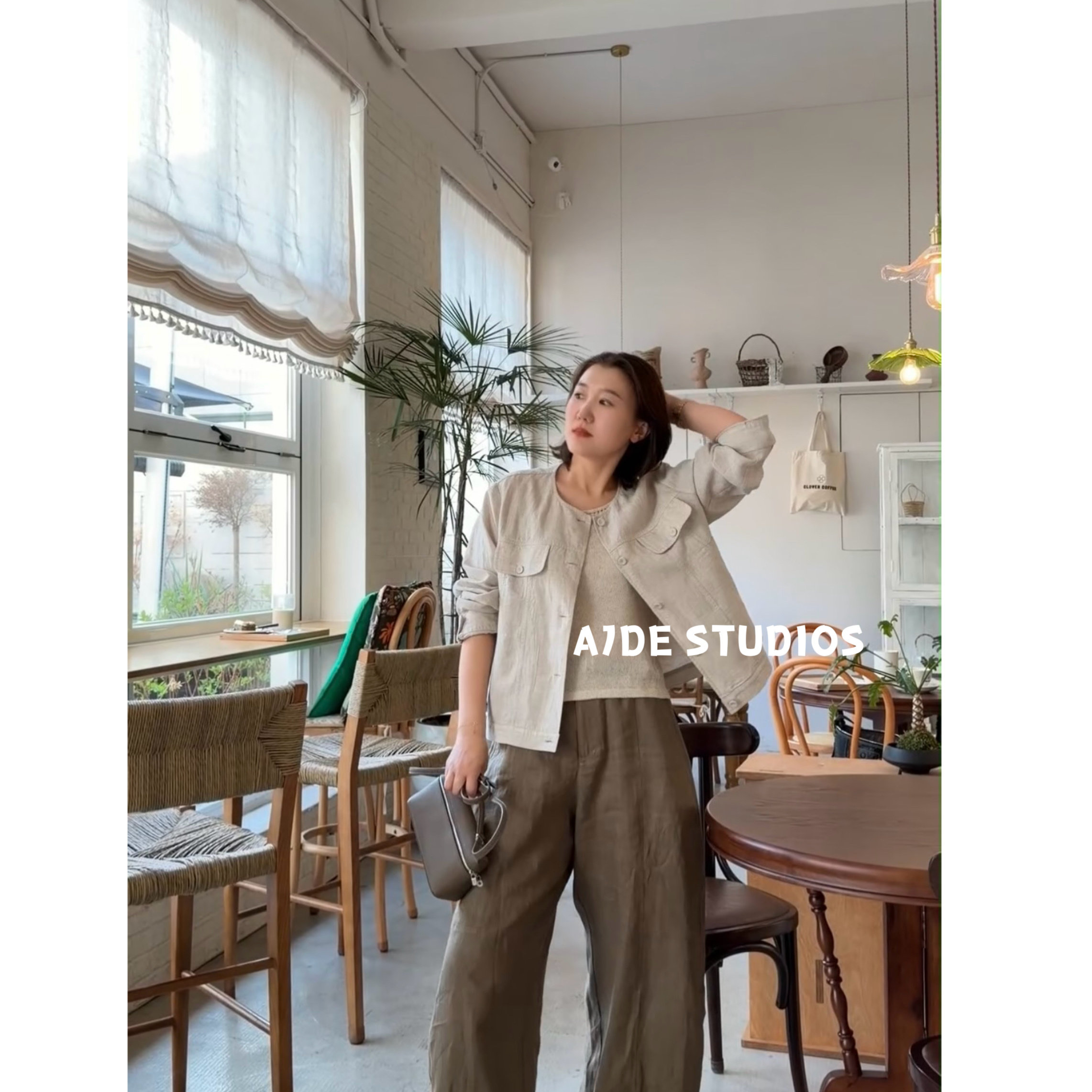 AJDE|天丝亚麻工装夹克外套