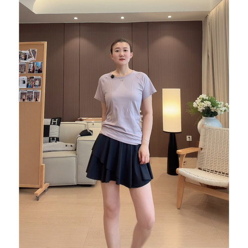 爱自然AJDE 无缝显瘦抗菌速干短袖T恤女夏季透气运动修身显瘦上衣
