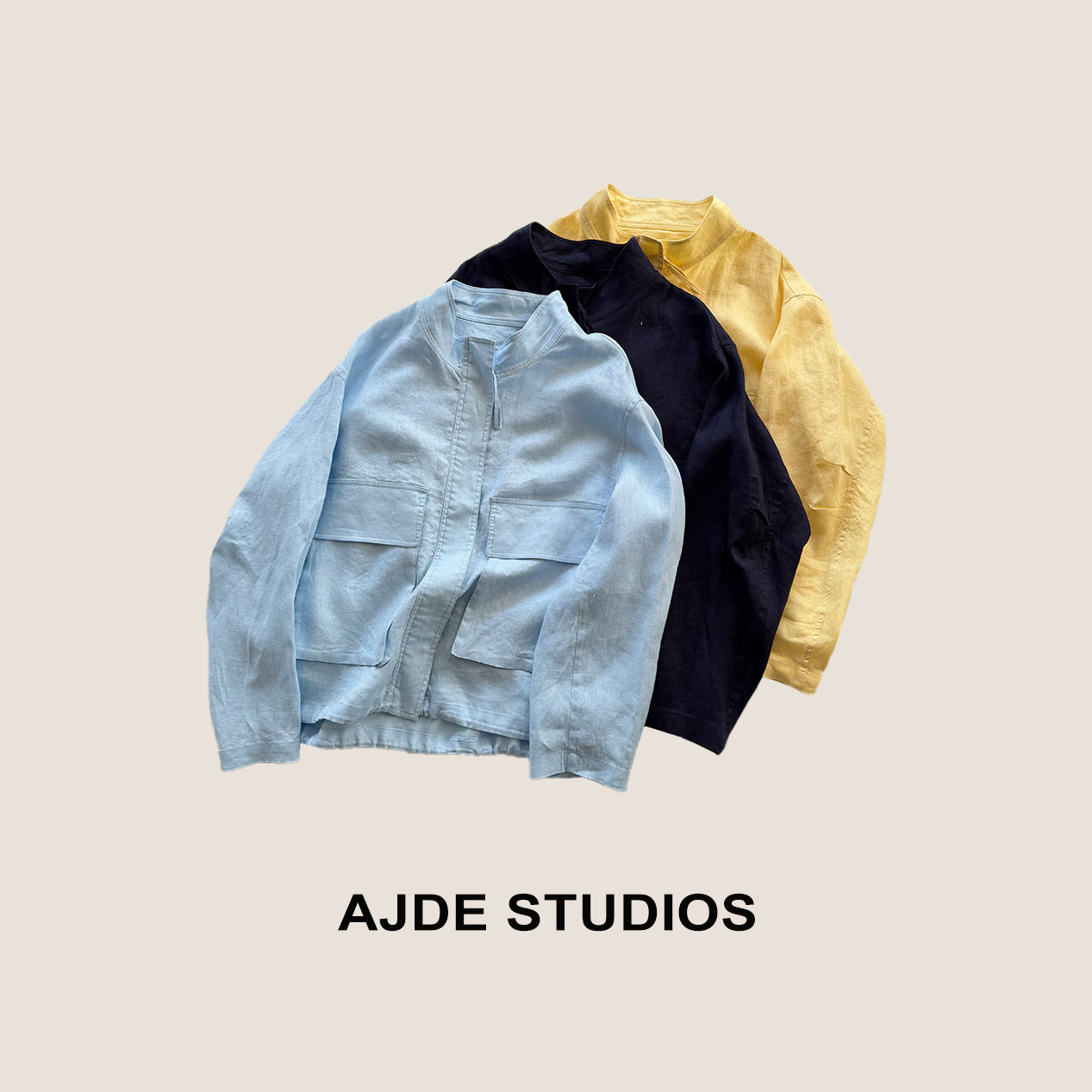 AJDE｜亚麻大口袋百搭防晒夹克外套清爽减龄活力01