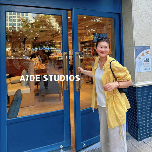 爱自然AJDE 100苎麻大口袋松弛防晒衫女夏季立领收腰收口袖上衣