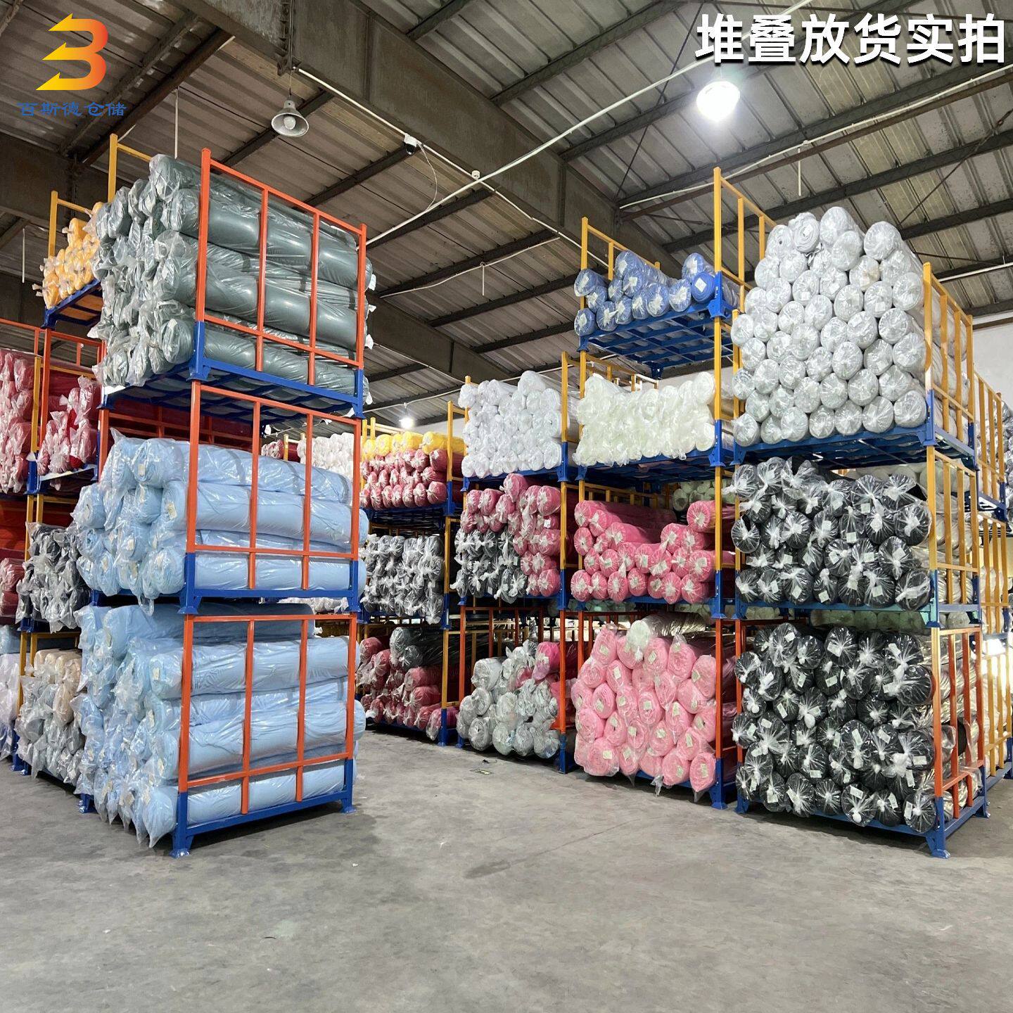 巧固架折叠式钢制堆垛架 重型移动堆高码垛堆放布料架仓储堆叠架