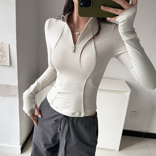 TEETKE美式立领半拉链修身上衣